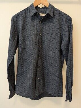 National Standards Men's Dark Navy Geometric Print Button-Down Shirt